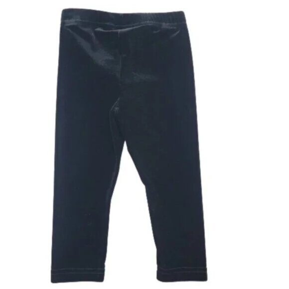 Polo Ralph Lauren Girls 2T Velour Leggings Black Soft Stretch Toddler Pants - Picture 4 of 8